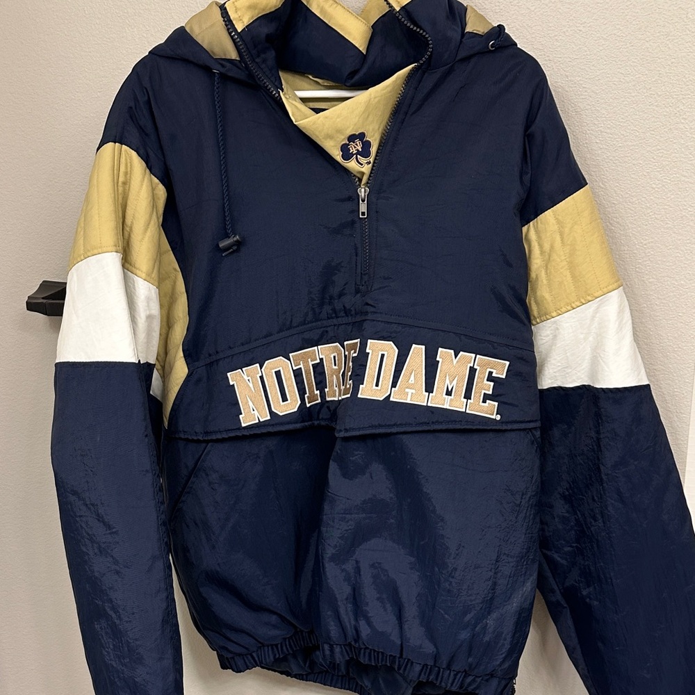 Majestic Navy and Gold Notre Dame Jacket